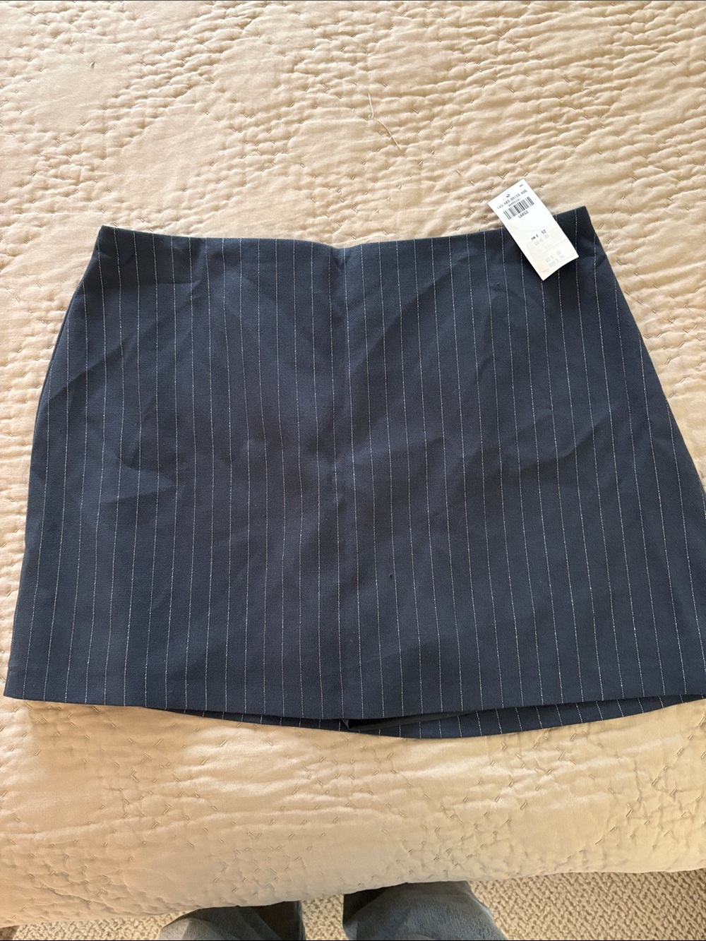Women's Navy Pinstripe Mini Skort